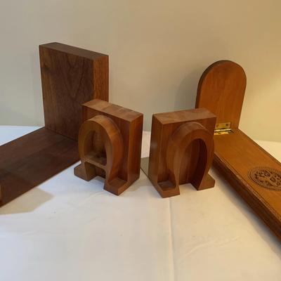 Trio Of Wooden Bookends
