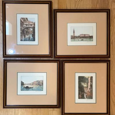 Set Of 4 Framed Prints Of Venice By Frederick Rull