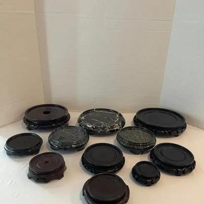Wood & Marble Display Stands (11 Pieces)