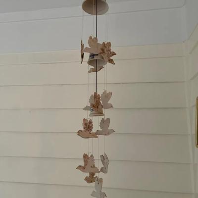 Ceramic Bird And Bell Wind Chime 