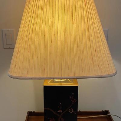 Wood & Brass Asian Style Table Lamp