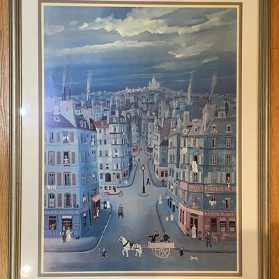 Framed Print "Av Loin, Montmarte" By Michel Delacroix