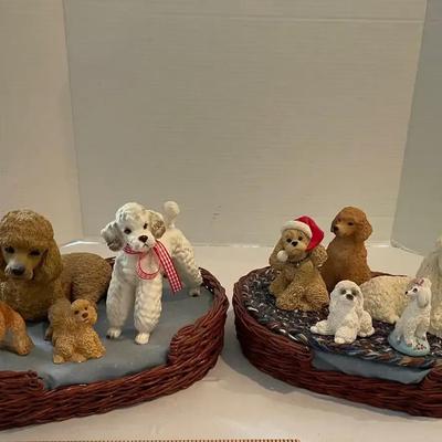 Playful Ceramic Poodles Collection (9 Dogs)