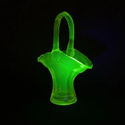 Vintage Uranium Glass Basket
