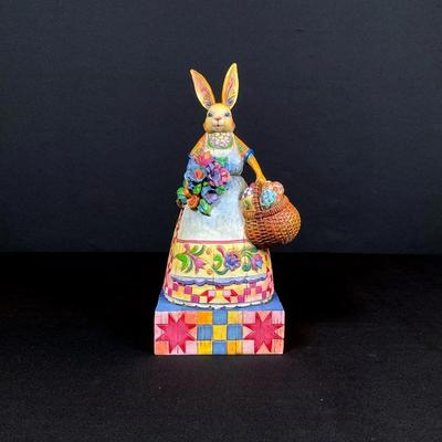 Bunny With Basket Figurine By Jim Shore