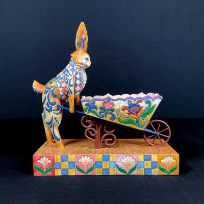 Bunny Pushing Wheelbarrow Figurine By Jim Shore 