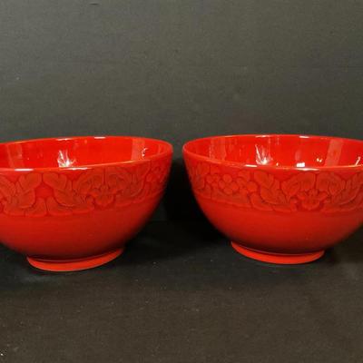 Set Of Red Waechtersbach Germany Bowls