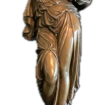 Bronze Angel Statue On Marble Base