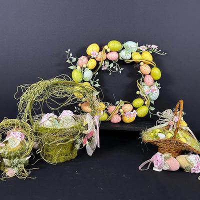 Fancy Easter Arrangements & Egg Wreath