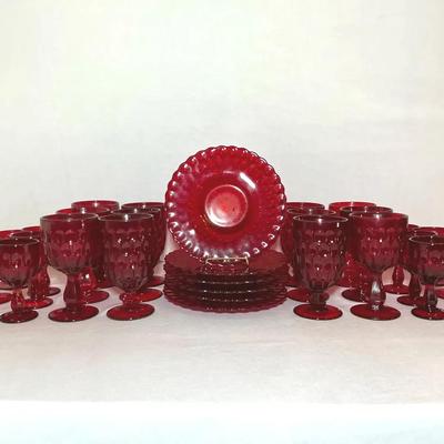 Fenton Ruby Red Thumbprint Glassware II