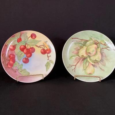Pair Of Handpainted Porcelain Plates