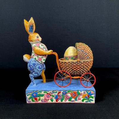 Bunny Pushing A Stroller By Jim Shore