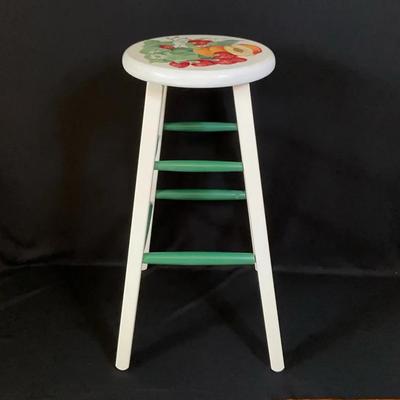 Mary Ann Norton Hand-Painted Bar Height Stool