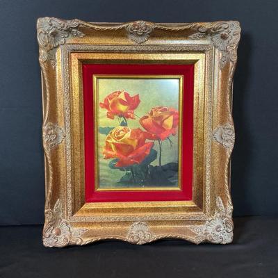 Silvery Foil Rose Print