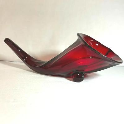 Duncan Miller Ruby Red Glass Cornucopia