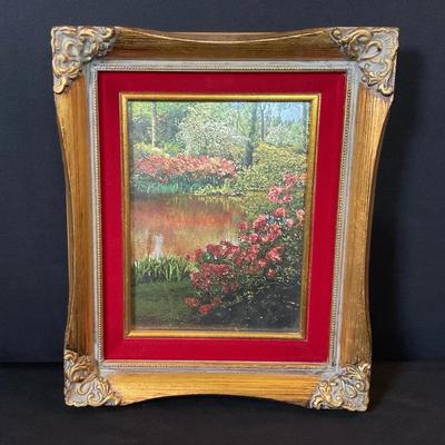 Silvery Fantasy Foil Flower And Pond Print