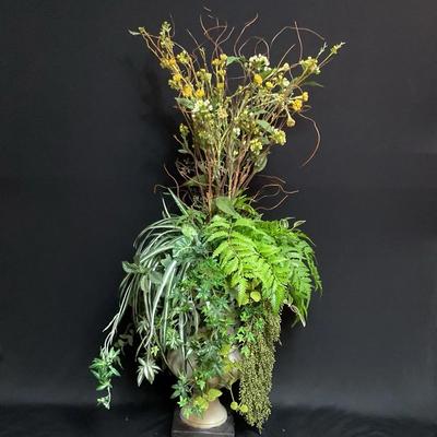 Faux Greenery In Resin Urn