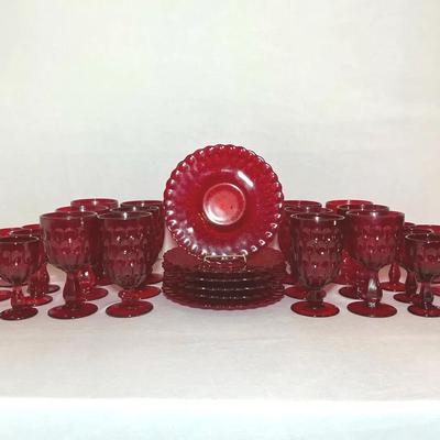 Fenton Ruby Red Thumbprint Glassware IV