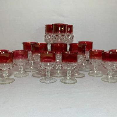 Kings Crown Ruby Flashed Goblets I