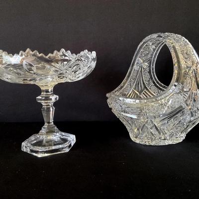 Cut Crystal Basket And Compote