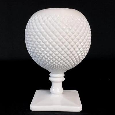 Westmoreland English Hobnail Milk Glass Ivy Ball Pedestal Vase