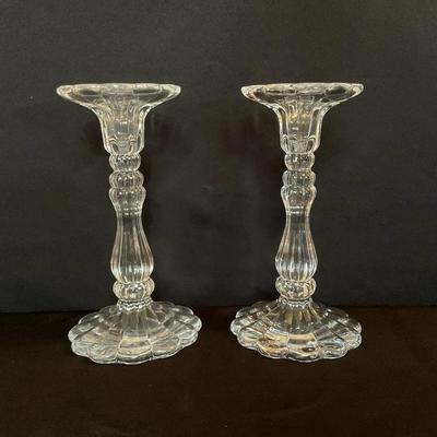 Vintage Mikasa Crestmont Crystal Tapered Candle Holders