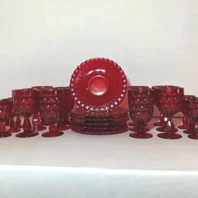 Fenton Ruby Red Thumbprint Glassware I