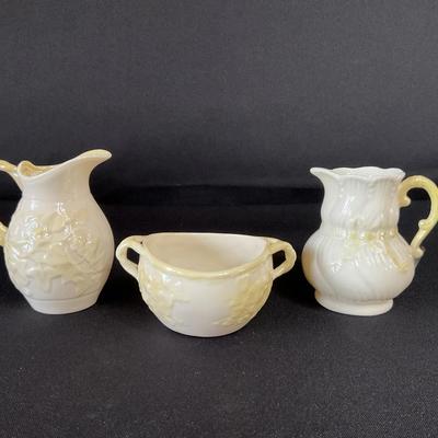 Belleek Irish Porcelain Cream And Sugar