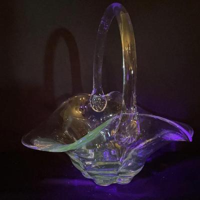 Vintage Duncan Miller Clear Hand Basket 