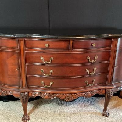 Universal Furniture Co. Claw Foot Buffet With Marble