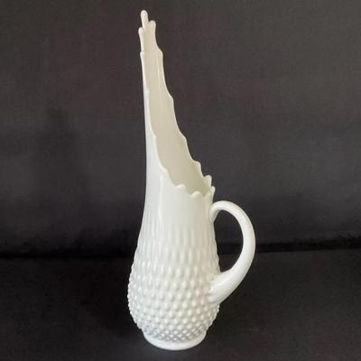 Fenton Milk Glass Hobnail Swung Pitcher