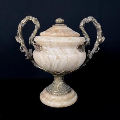 Brass And Marble Baroque Style Lidded Urn