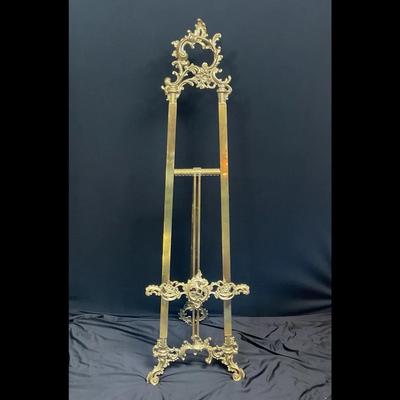 Rococo Style Brass Ornate Floor Easel