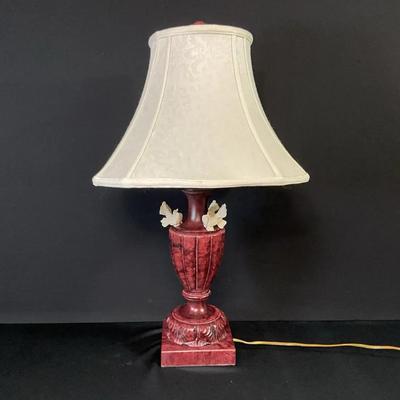 Red Marble Like Bird Lamp