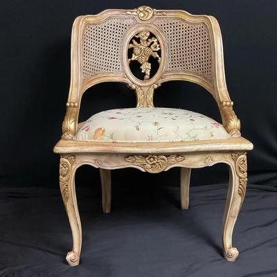 Louis XV Style Boudoir Chair With Embroidery Cushion