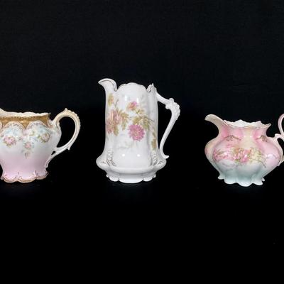 3 Small Porcelain Pitchers