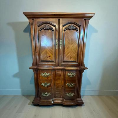Solid Wood Armoire With Drawers