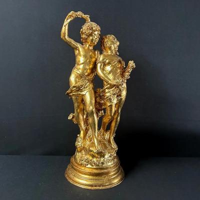 “Young Lovers” Gilt Statue
