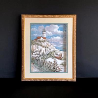 Framed and Signed 3D Lighthouse Artwork