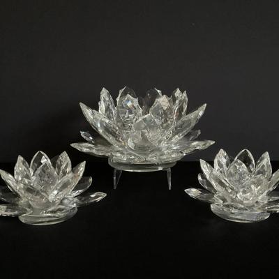Shannon Crystal Lotus Flower Candleholders