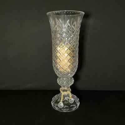 Large Crystal Hurricane Vase/Candle Holder