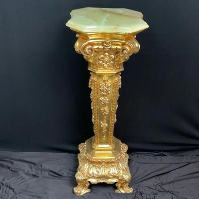 Vintage Italian Baroque Gold Porcelain Column