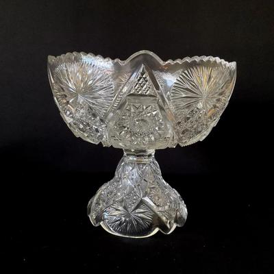 Vintage Cut Glass Compote