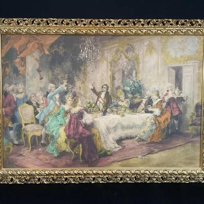 Antique Tinted Lithograph By V. de Paredes 