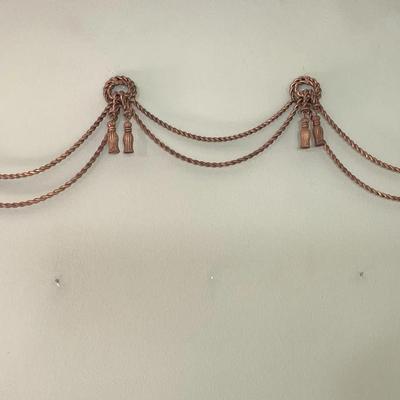 Large Guilt Metal Rope And Tassel Wall Art