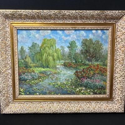 “Lily Pool Willow”- Signed Painting 