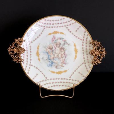 Enric Limoges Footed Plate With Handles