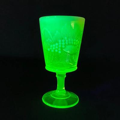 L.G. Wright Uranium Glass Goblet