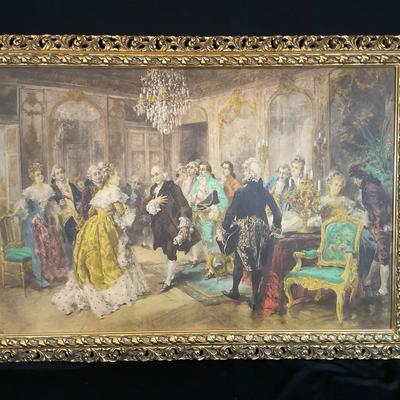 Antique Tinted Lithograph By V. de Paredes