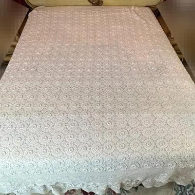 White Eyelet Coverlet And Bed Skirt